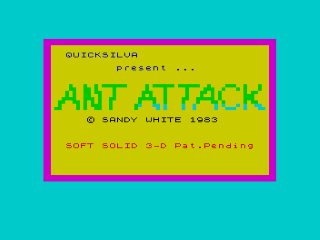Ant Attack title screen for ZX Spectrum